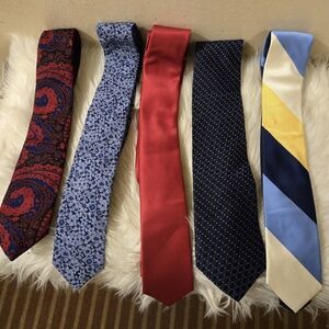 Elegant Men's Tie Set - Red, Blue, Yellow
